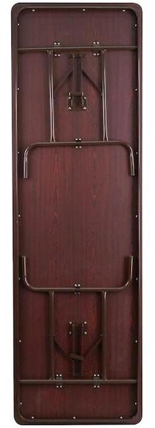 Alt view image 17 of 20 - 30'' x 96'' Rectangular High Pressure Mahogany Laminate Folding Banquet Table