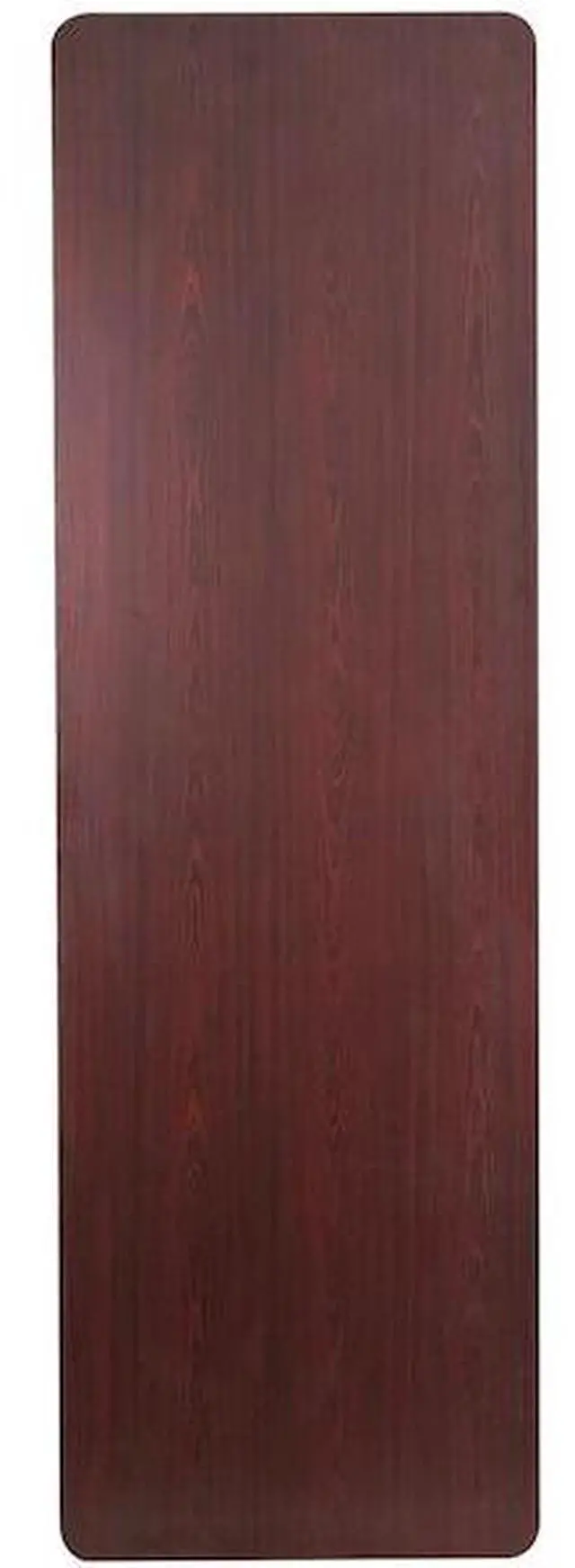 Alt view image 16 of 20 - 30'' x 96'' Rectangular High Pressure Mahogany Laminate Folding Banquet Table