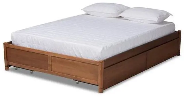 Alt view image 3 of 3 - BAXTON STUDIO 196-11508-ZORO Yara ModernWalnut Brown Finished Wood Queen Size