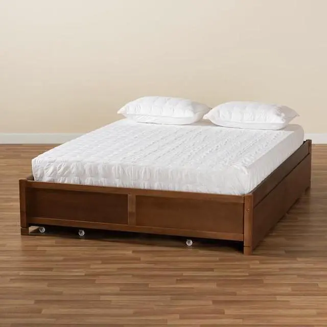 Alt view image 2 of 3 - BAXTON STUDIO 196-11508-ZORO Yara ModernWalnut Brown Finished Wood Queen Size