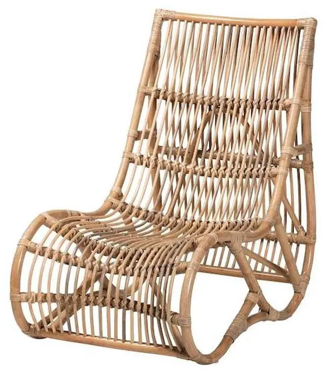 Alt view image 3 of 7 - BAXTON STUDIO 217-12709-ZORO Genera Modern Bohemian Natural Rattan Lounge Chair