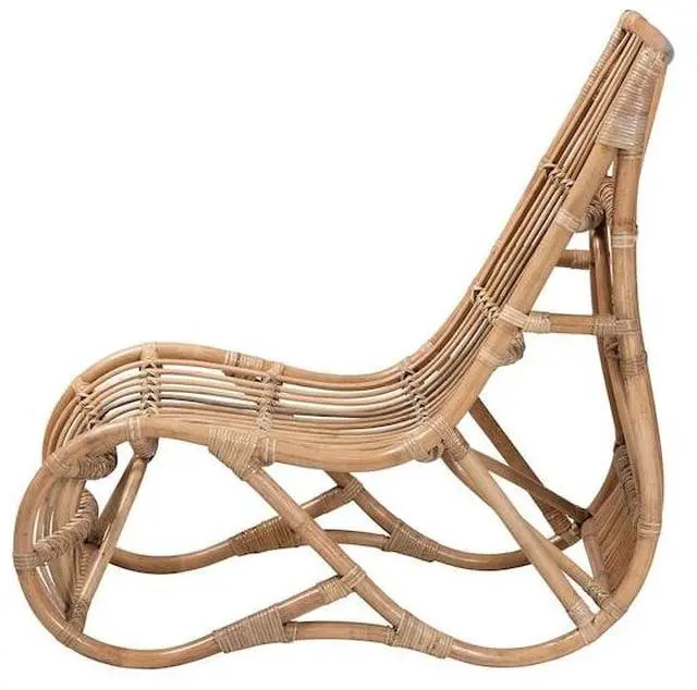 Alt view image 5 of 7 - BAXTON STUDIO 217-12709-ZORO Genera Modern Bohemian Natural Rattan Lounge Chair