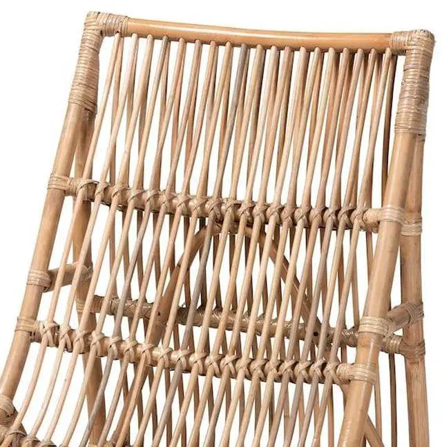 Alt view image 7 of 7 - BAXTON STUDIO 217-12709-ZORO Genera Modern Bohemian Natural Rattan Lounge Chair