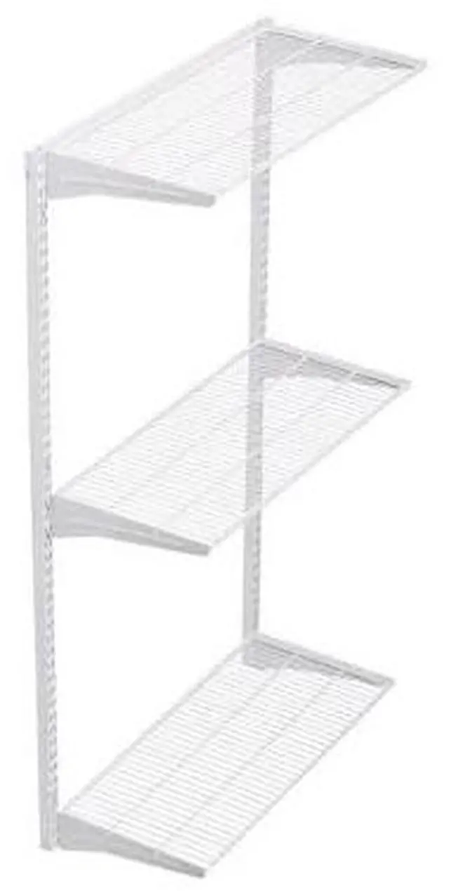 Main image of TRITON PRODUCTS 1799-WHT Wall Mount Shelving Unit W/ 3 Steel Wire Shelves &