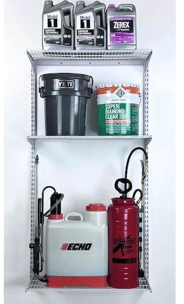 Alt view image 3 of 7 - TRITON PRODUCTS 1799-WHT Wall Mount Shelving Unit W/ 3 Steel Wire Shelves &