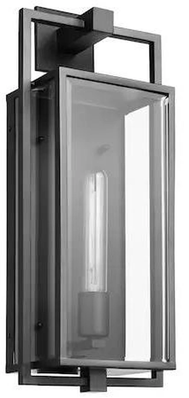 Main image of NUVO 60/7545 Exhibit 1-Lgt Large Wall Lantern - Matte Black / Clear Beveled