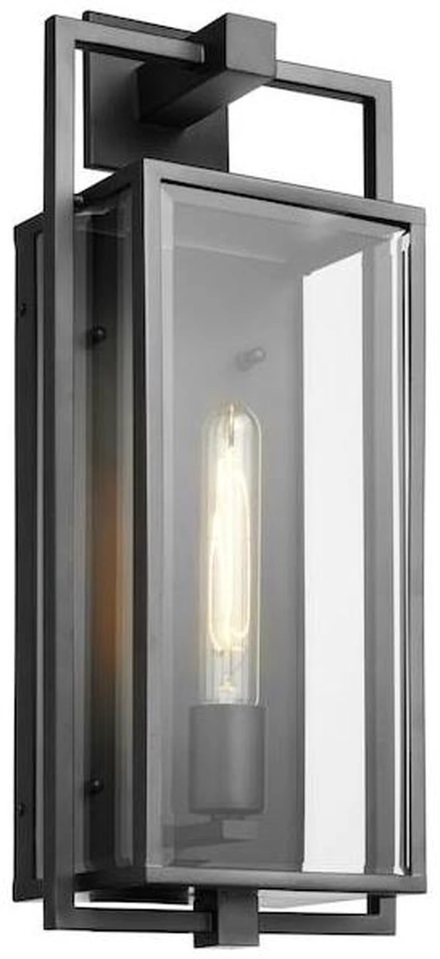 Alt view image 3 of 7 - NUVO 60/7545 Exhibit 1-Lgt Large Wall Lantern - Matte Black / Clear Beveled