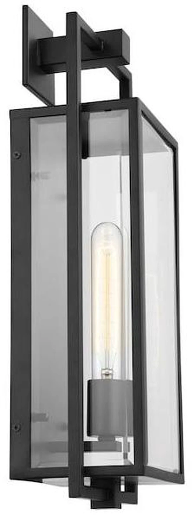 Alt view image 4 of 7 - NUVO 60/7545 Exhibit 1-Lgt Large Wall Lantern - Matte Black / Clear Beveled