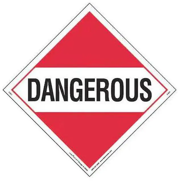Main image of LABELMASTER Z-EZ1 Dangerous Placard,Worded,E-Z,PK25