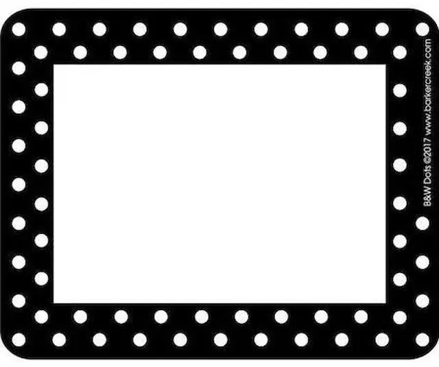 Main image of BARKER CREEK 1505 Black & White Dots Name Tags/Self-Adhesive Labels, 45/Pack