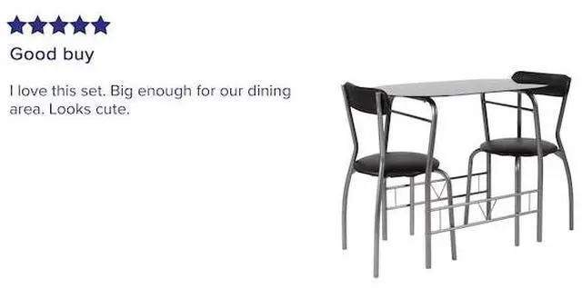 Alt view image 4 of 12 - Sutton 3 Piece Space-Saver Bistro Set with Black Glass Top Table and Black Vinyl Padded Chairs