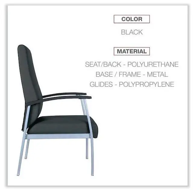 Alt view image 18 of 20 - Alera metaLounge Series High-Back Guest Chair 21.85" x 23.62" x 17.71" Black ML2419