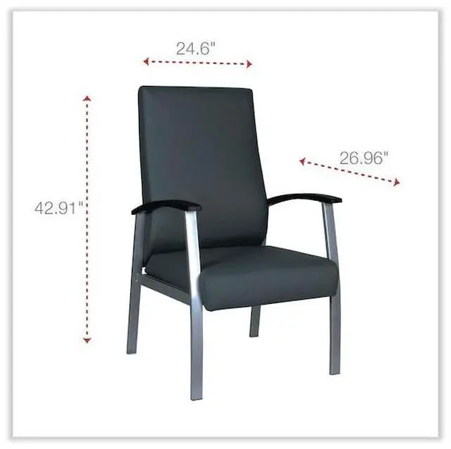 Alt view image 17 of 20 - Alera metaLounge Series High-Back Guest Chair 21.85" x 23.62" x 17.71" Black ML2419
