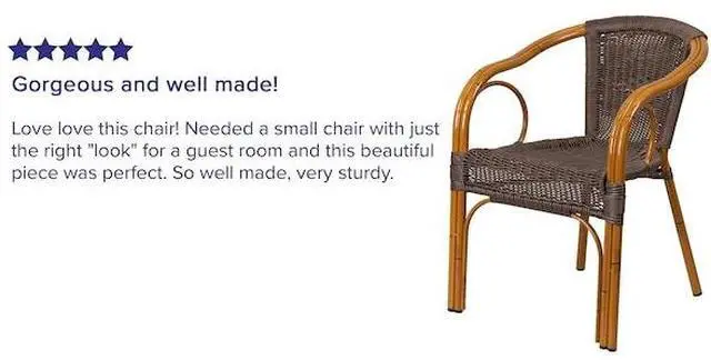 Alt view image 13 of 20 - Flash Furniture Cadiz Series Bamboo Patio Chair Dark Brown Rattan/Red Bamboo-Aluminum Frame (SDAAD632009D2)