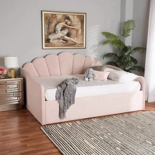 Main image of BAXTON STUDIO 213-11551-ZORO Timila Modern and Contemporary Light Pink Velvet