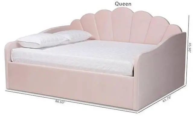 Alt view image 2 of 4 - BAXTON STUDIO 213-11551-ZORO Timila Modern and Contemporary Light Pink Velvet