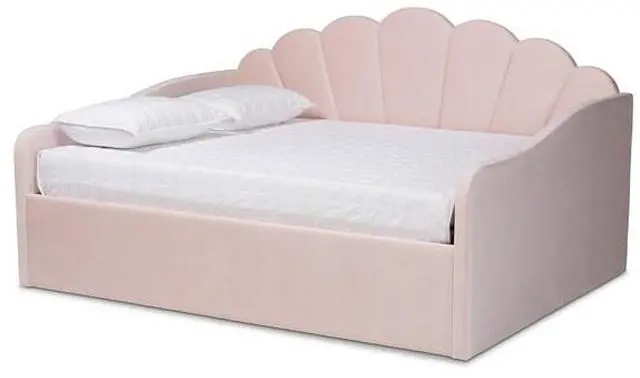 Alt view image 3 of 4 - BAXTON STUDIO 213-11551-ZORO Timila Modern and Contemporary Light Pink Velvet
