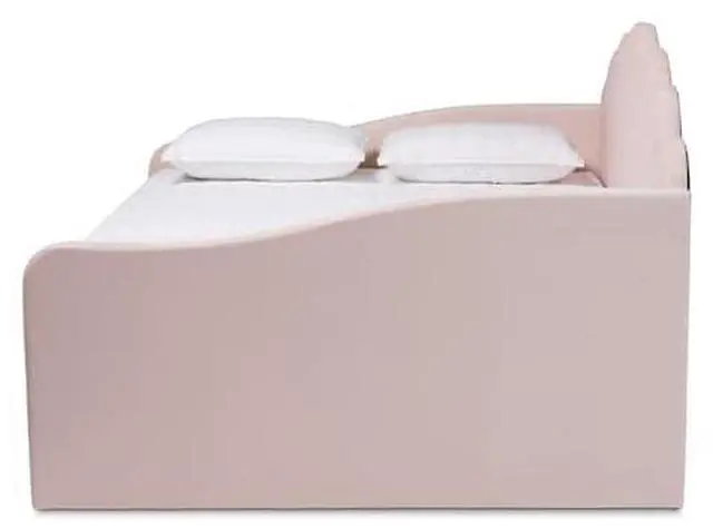 Alt view image 4 of 4 - BAXTON STUDIO 213-11551-ZORO Timila Modern and Contemporary Light Pink Velvet