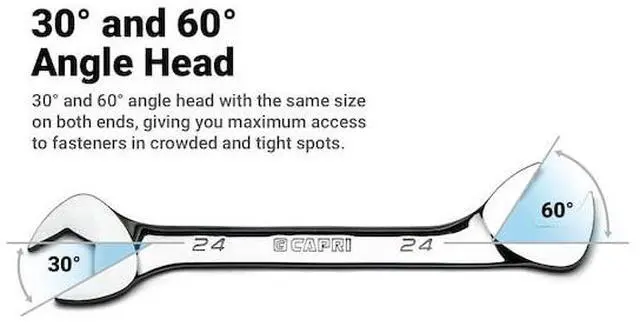 Alt view image 2 of 6 - CAPRI TOOLS CP11921 21mm Angle Open End Wrench, 30Deg and 60Deg Angles, Metric