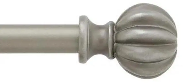 Alt view image 2 of 6 - Kenney 71632 Rachel Standard Decorative Window Curtain Rod, 48 to 86-Inch, Italian Pewter
