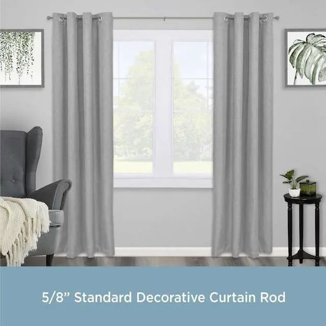 Alt view image 3 of 6 - Kenney 71632 Rachel Standard Decorative Window Curtain Rod, 48 to 86-Inch, Italian Pewter