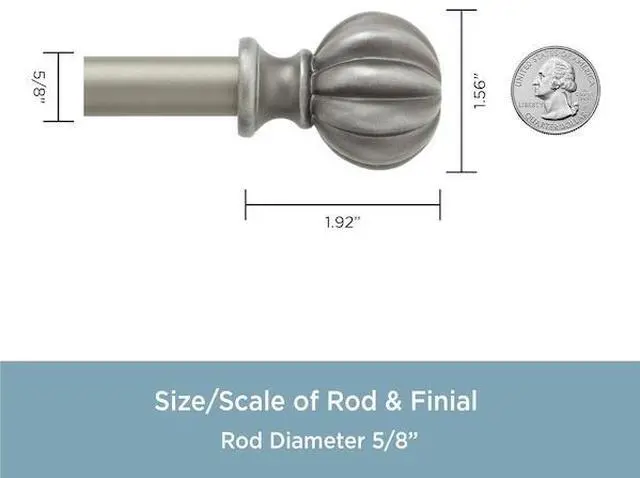 Alt view image 4 of 6 - Kenney 71632 Rachel Standard Decorative Window Curtain Rod, 48 to 86-Inch, Italian Pewter