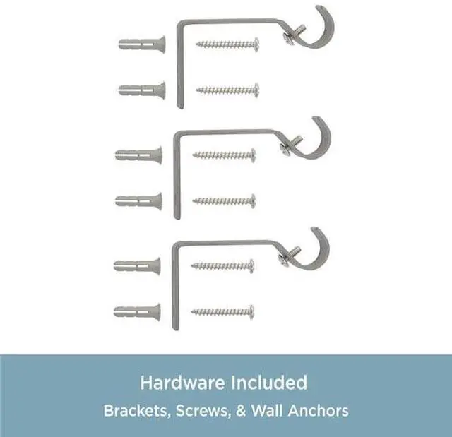 Alt view image 6 of 6 - Kenney 71632 Rachel Standard Decorative Window Curtain Rod, 48 to 86-Inch, Italian Pewter