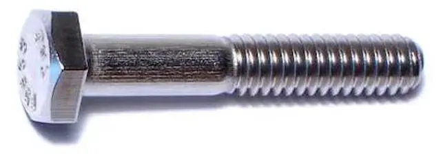 Main image of MIDWEST FASTENER 50524 18-8, 1/4"-20 Hex Head Cap Screw, Plain Stainless Steel,