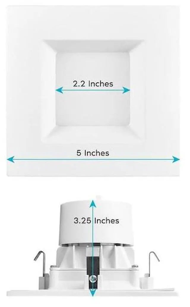 Alt view image 3 of 7 - LUXRITE LR23785-6PK 4 Inch Square LED Recessed Can Lights 5 CCT Selectable