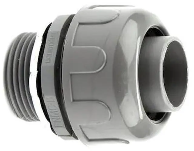 Main image of DOTTIE NLT50 Conduit Fitting Connector, 1/2 in, Threaded, PVC, PVC Coated, Gray