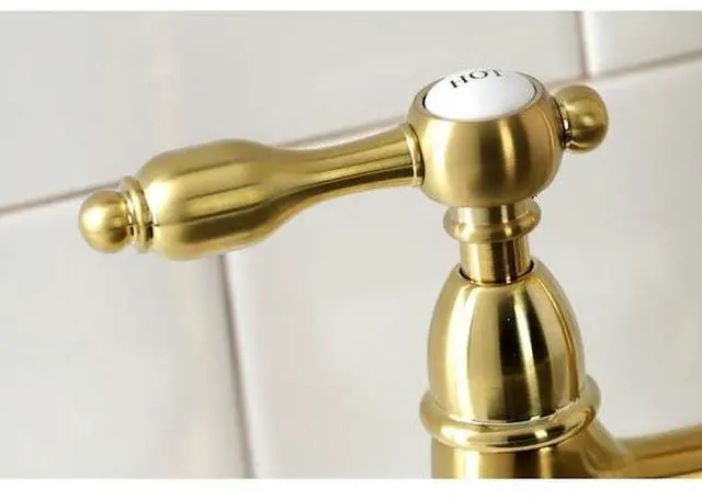 Alt view image 6 of 7 - KINGSTON BRASS KS1277TALBS Bridge Kitchen Faucet with Brass Sprayer, Brushed