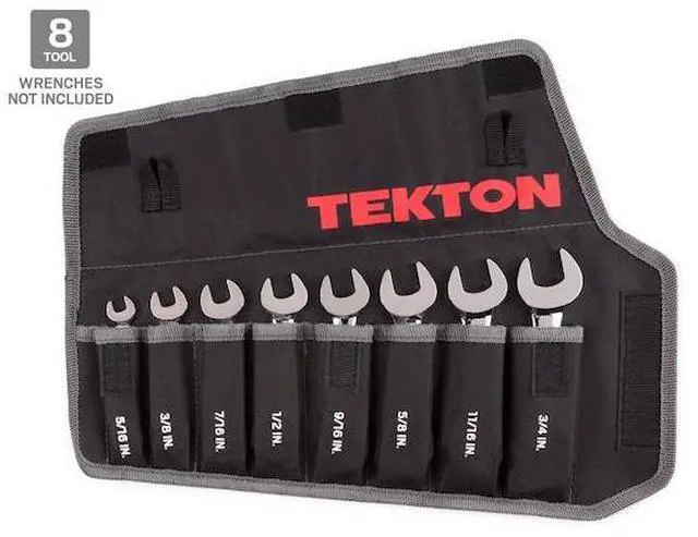 Alt view image 2 of 6 - TEKTON ORG27108 Roll Up Tool Bag, Stubby Comb. Wrn Pouch,5/16-3/4",8 Tool,
