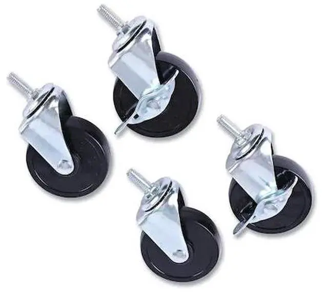 Alt view image 3 of 17 - Optional Casters For Wire Shelving, 125 lbs./Caster, Black, 4/Set