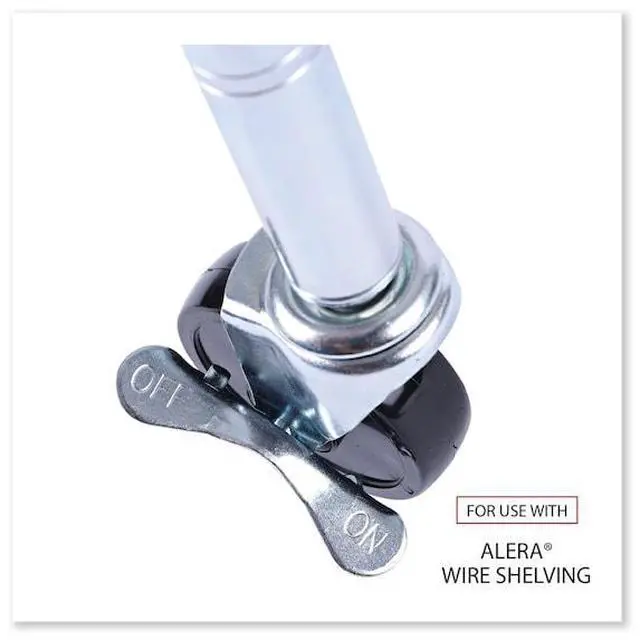 Alt view image 14 of 17 - Optional Casters For Wire Shelving, 125 lbs./Caster, Black, 4/Set