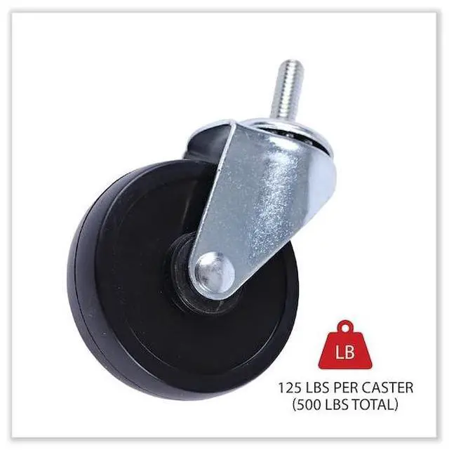Alt view image 12 of 17 - Optional Casters For Wire Shelving, 125 lbs./Caster, Black, 4/Set