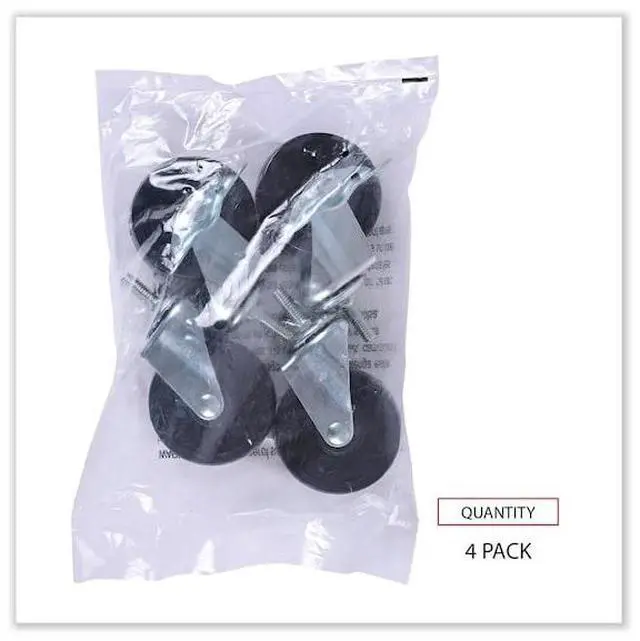 Alt view image 16 of 17 - Optional Casters For Wire Shelving, 125 lbs./Caster, Black, 4/Set