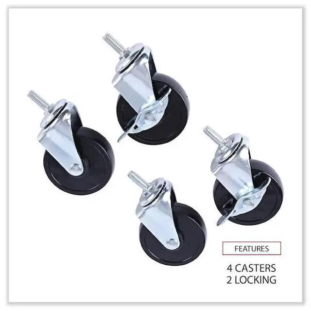Alt view image 13 of 17 - Optional Casters For Wire Shelving, 125 lbs./Caster, Black, 4/Set