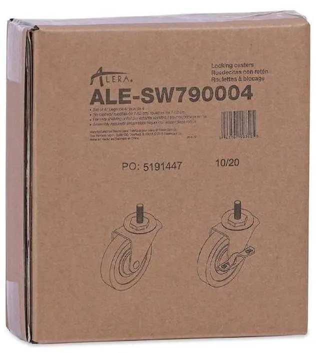 Alt view image 17 of 17 - Optional Casters For Wire Shelving, 125 lbs./Caster, Black, 4/Set