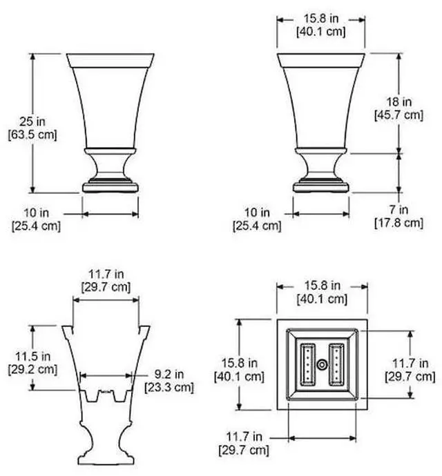 Alt view image 3 of 6 - MAYNE 5892-W Vienna 25 Tall Urn Planter, White