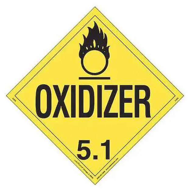 Main image of LABELMASTER Z-EZ6 Oxidizer Placard,Worded,E-Z,PK25