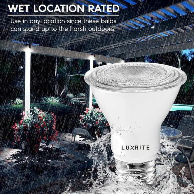 Alt view image 2 of 3 - LUXRITE LR31604-4PC PAR20 LED Light Bulbs 7W (50W Equivalent) 500LM 5000K
