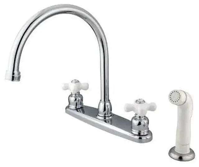 Alt view image 2 of 2 - Kingston Brass KB721PX 8-Inch Centerset Kitchen Faucet, Polished Chrome