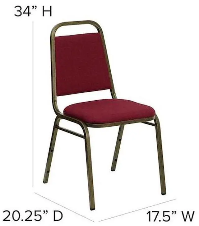 Alt view image 3 of 7 - FLASH FURNITURE 4-FD-BHF-2-BY-GG Burgundy Fabric Banquet Chair,PK4