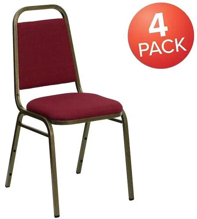 Alt view image 4 of 7 - FLASH FURNITURE 4-FD-BHF-2-BY-GG Burgundy Fabric Banquet Chair,PK4