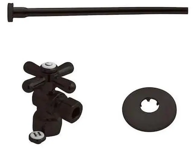 Alt view image 3 of 3 - Kingston Brass KTK105P Toilet Supply Kits Combo, 1/2" IPS Inlet, 3/8" Comp Outle