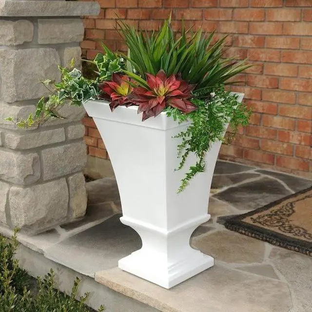 Alt view image 4 of 6 - MAYNE 5892-W Vienna 25 Tall Urn Planter, White