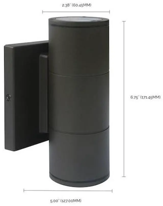 Alt view image 5 of 5 - NUVO LIGHTING 62/1145R1 2-Light LED Small Up and Down Sconce Fixture Bronze