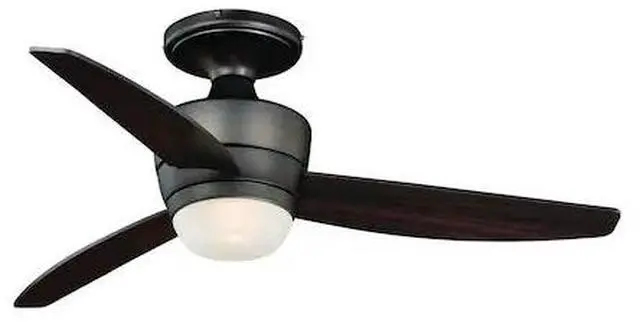 Main image of VAXCEL F0063 Adrian 44 In. Quiet Bronze Flush Ceiling Fan with LED Light Kit