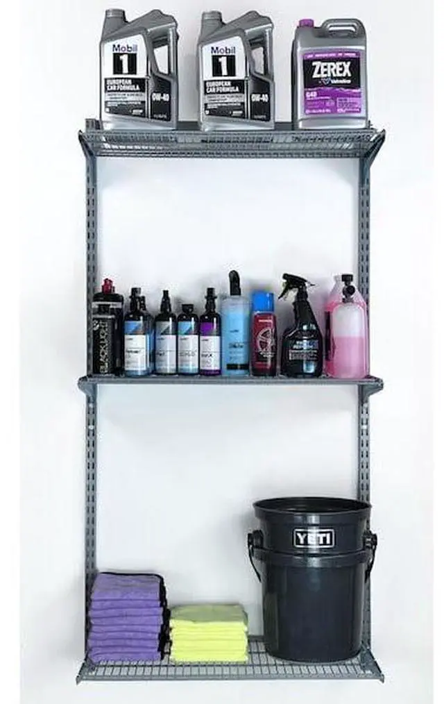 Alt view image 4 of 6 - TRITON PRODUCTS 1799 Wall Mount Shelving Unit W/ 3 Steel Wire Shelves &