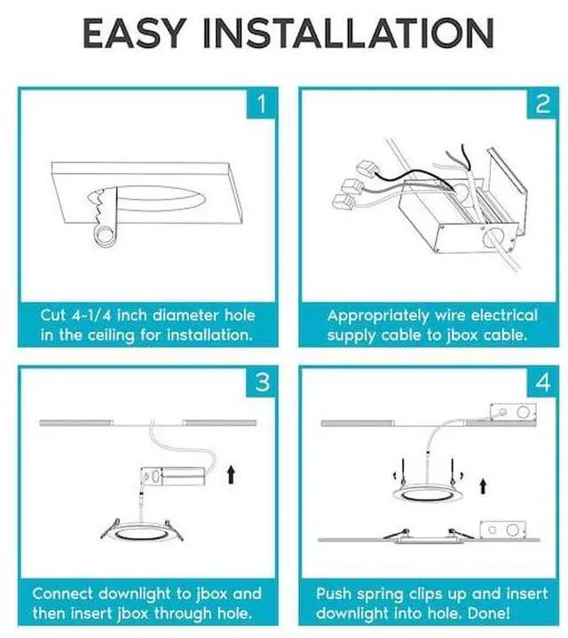 Alt view image 7 of 7 - LUXRITE LR23756-12PK 4 Inch Ultra Thin LED Recessed Downlights 5 CCT Selectable